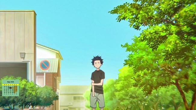 Обои картинки фото календари, аниме, 2018, мальчик, взгляд