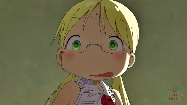 Обои картинки фото календари, аниме, лицо, девочка, взгляд, 2018, очки