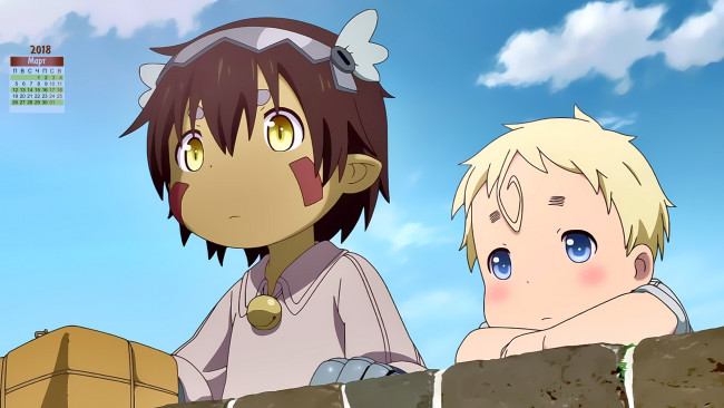 Обои картинки фото календари, аниме, мальчик, взгляд, 2018, ребенок