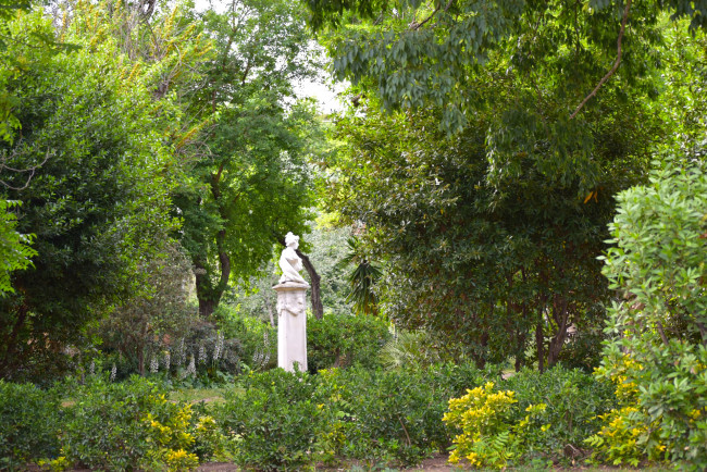 Обои картинки фото природа, парк, деревья, скульптура