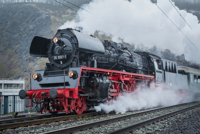 Обои картинки фото техника, паровозы, паровоз, рельсы