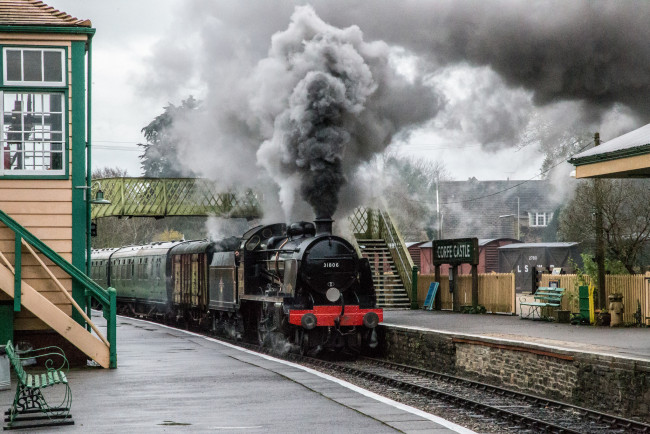 Обои картинки фото техника, паровозы, рельсы, паровоз