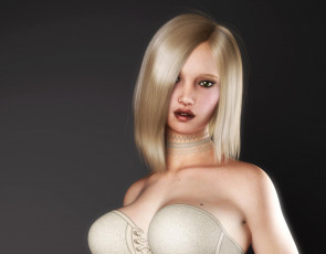 Картинка 3д+графика люди+ people девушка взгляд фон