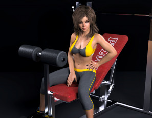 Картинка 3д+графика спорт+ sport фон взгляд девушка