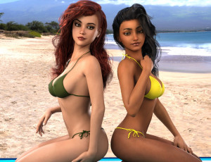 Картинка 3д+графика люди+ people фон девушки взгляд