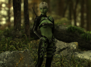 Картинка 3д+графика существа+ creatures фон девушка взгляд