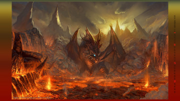 Картинка календари фэнтези дракон скала