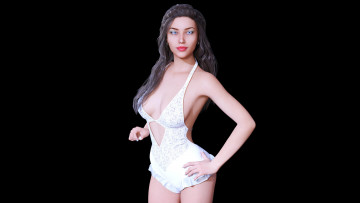 Картинка 3д+графика люди+ people девушка взгляд фон