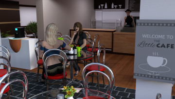 Картинка 3д+графика люди+ people девушки взгляд фон