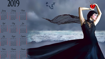 Картинка календари фэнтези девушка водоем