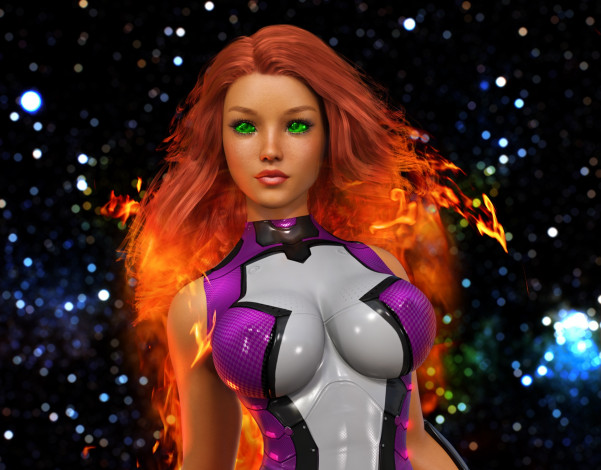 Обои картинки фото 3д графика, люди , people, девушка, взгляд, фон