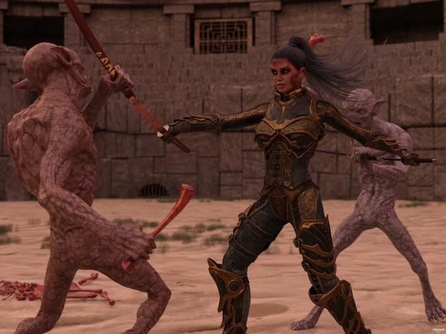 Обои картинки фото 3д графика, фантазия , fantasy, взгляд, девушка, фон