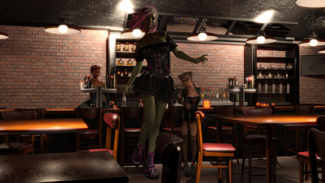 Обои картинки фото 3д графика, фантазия , fantasy, фон, взгляд, девушки