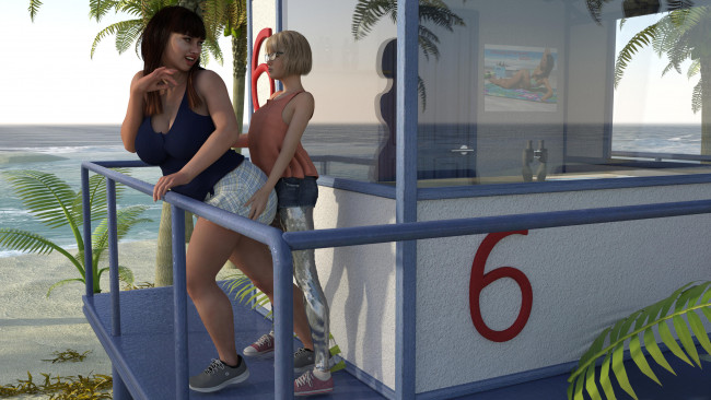 Обои картинки фото 3д графика, люди , people, фон, взгляд, девушки