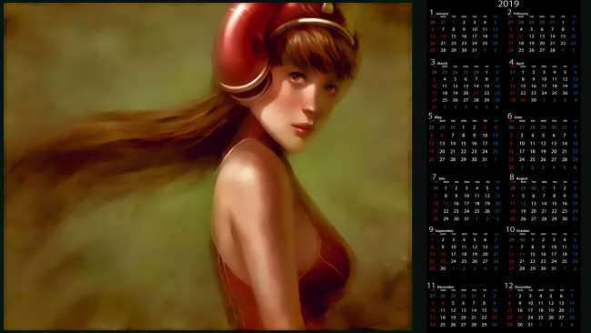 Обои картинки фото календари, фэнтези, взгляд, девушка