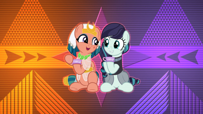 Обои картинки фото мультфильмы, my little pony, фон, пони