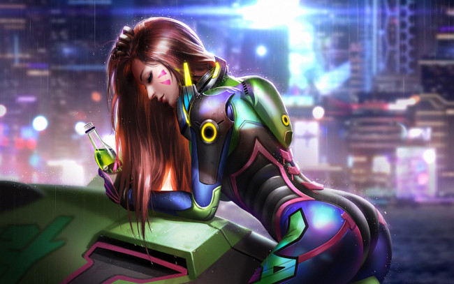 Обои картинки фото видео игры, overwatch, девушка