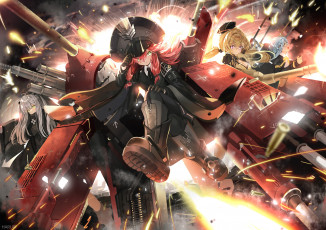 Картинка ash+arms аниме оружие +техника +технологии война пушки солдаты девушки ash arms