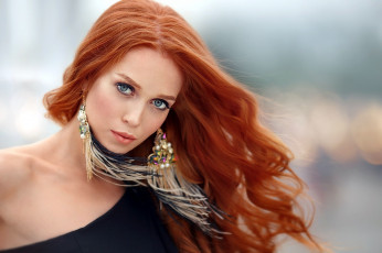 Картинка девушки -unsort+ рыжеволосые+и+другие серьги