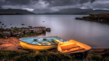 Картинка корабли лодки +шлюпки тучи озеро