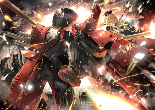 Обои картинки фото ash arms, аниме, оружие,  техника,  технологии, война, пушки, солдаты, девушки, ash, arms