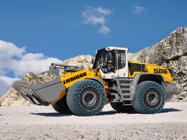 Обои картинки фото техника, фронтальные погрузчики, liebherr