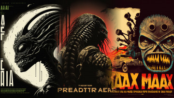 Картинка рисованное кино +мультфильмы кинопародии чужой хищник безумный макс