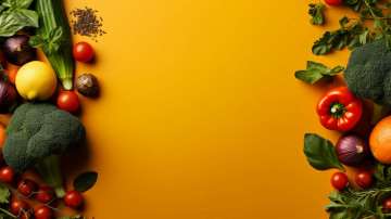 Картинка еда овощи брокколи перец лук помидоры зелень