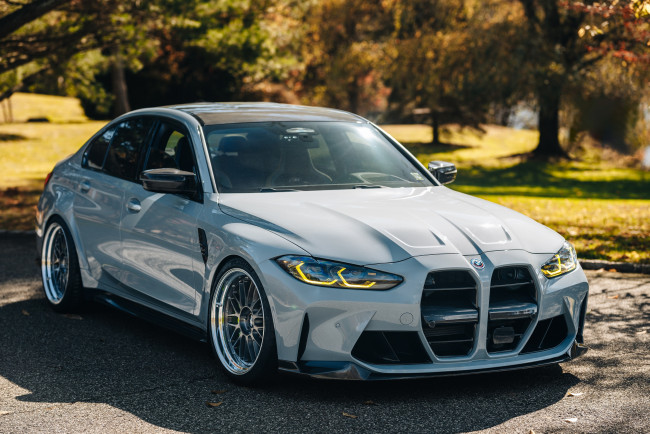 Обои картинки фото автомобили, bmw, front, grey, m3