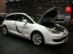 Картинка citroen c4 hdi hybrid автомобили выставки уличные фото