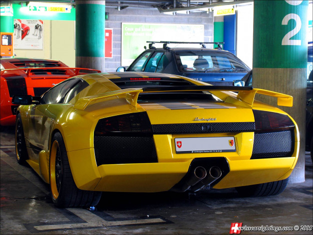 Обои картинки фото lamborghini, murcielago, автомобили, выставки, уличные, фото