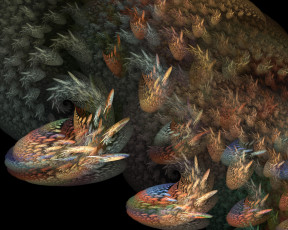 Картинка 3д графика fractal фракталы цвета фон