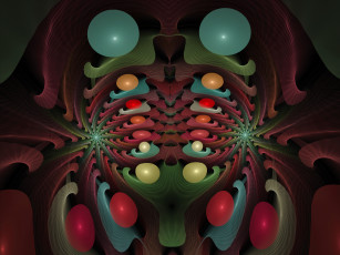 Картинка 3д графика fractal фракталы цвета фон