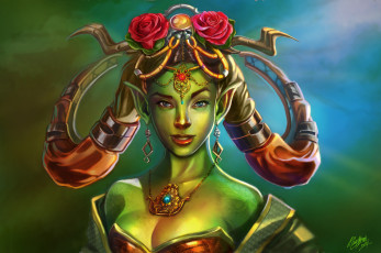 Картинка фэнтези существа рога розы украшения