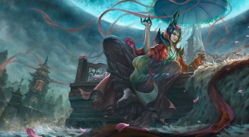 Картинка фэнтези девушки рукоделие вышивание