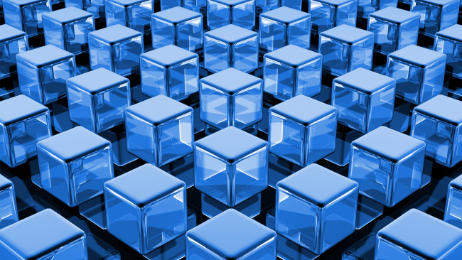 Обои картинки фото 3д, графика, modeling, моделирование, голубой, кубики