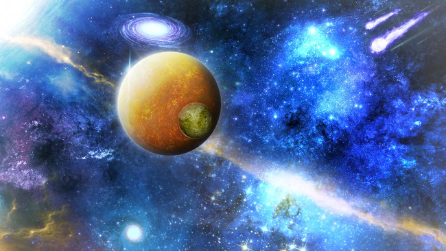 Обои картинки фото космос, арт, планеты