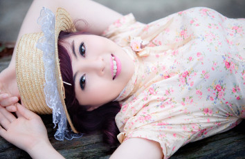 Картинка девушки -unsort+ азиатки шляпка