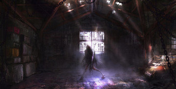 Картинка фэнтези нежить монстр цепи помещение окно