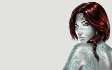 Картинка девушка рисованные люди косичка