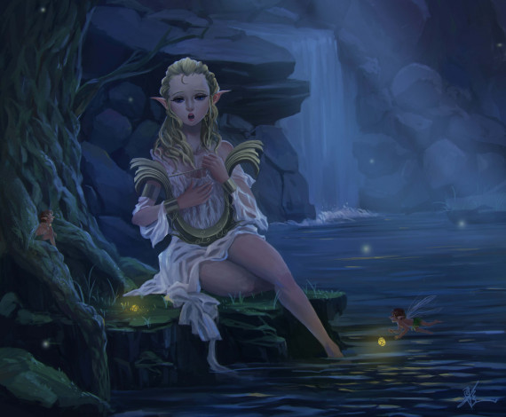 Обои картинки фото фэнтези, эльфы, девушка