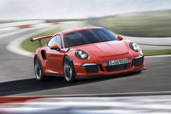 Картинка автомобили porsche gt3 rs 911 красный 2015г 991