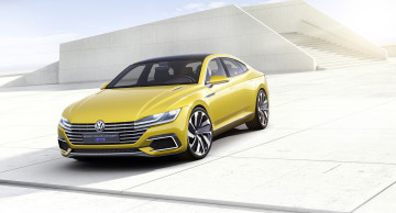Картинка автомобили volkswagen 2015г gte concept coupе sport желтый