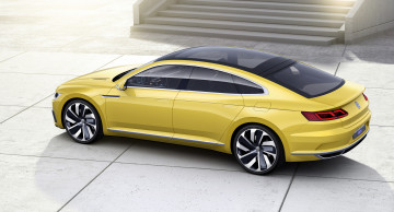 Картинка автомобили volkswagen 2015г gte concept sport coupе желтый