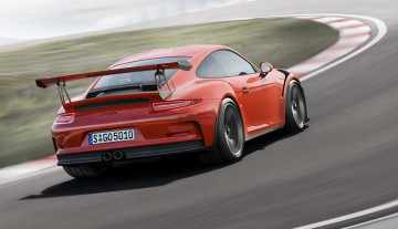 обоя автомобили, porsche, gt3, rs, 911, красный, 2015г, 991