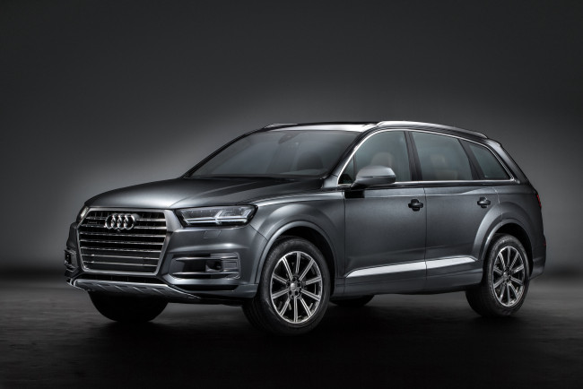 Обои картинки фото автомобили, audi, quattro, q7, tdi, темный, 2015г