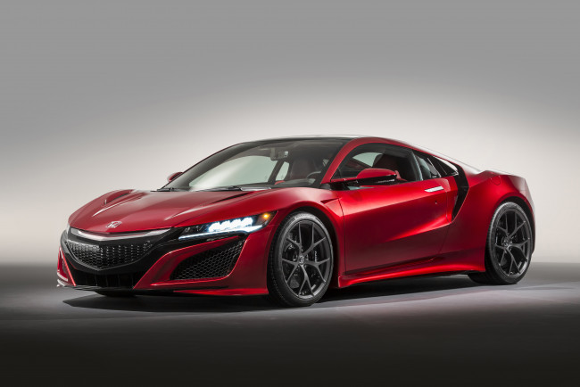 Обои картинки фото автомобили, honda, красный, 2015г, nsx