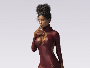 Картинка 3д+графика люди+ people девушка взгляд фон