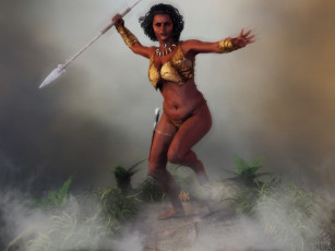 Картинка 3д+графика амазонки+ amazon девушка фон взгляд