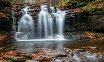 Картинка природа водопады водопад река лес